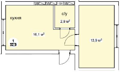 1-кімнатна 32.9 м² в ЖК Нова Данія від 20 600 грн/м², с. Софіївська Борщагівка