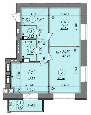 2-кімнатна 63.09 м² в ЖК Французький бульвар від 18 650 грн/м², м. Вишгород
