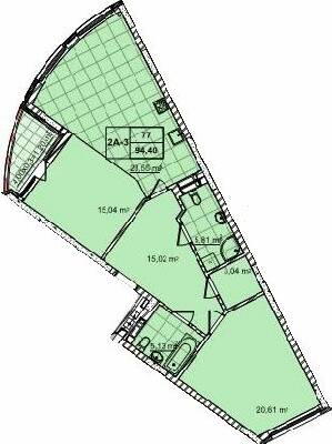 2-комнатная 94.4 м² в ЖК 52 Жемчужина (Pechersk Plaza) от 74 400 грн/м², Киев