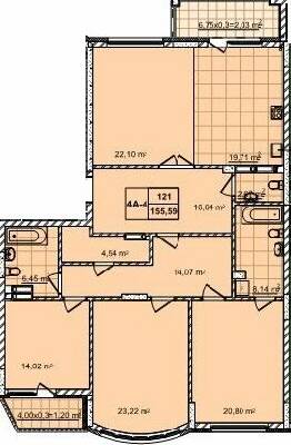 4-комнатная 155.59 м² в ЖК 52 Жемчужина (Pechersk Plaza) от 76 450 грн/м², Киев