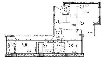 2-кімнатна 84.59 м² в ЖК Crystal Park Tower від 64 000 грн/м², Київ