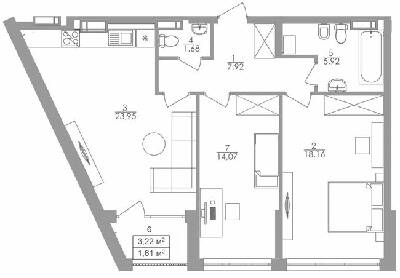 2-кімнатна 73.31 м² в ЖК Greenville на Печерську від 58 350 грн/м², Київ