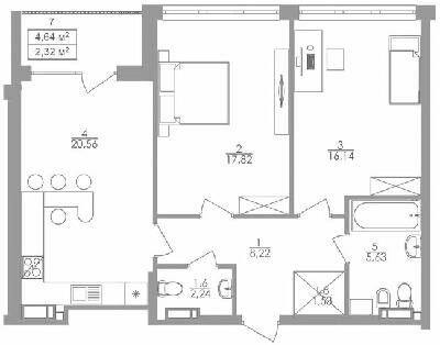 2-кімнатна 74.46 м² в ЖК Greenville на Печерську від 58 350 грн/м², Київ