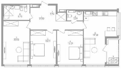 3-кімнатна 102.09 м² в ЖК Greenville на Печерську від 66 450 грн/м², Київ