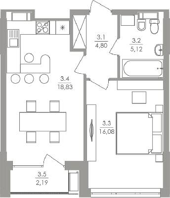 1-кімнатна 47.02 м² в ЖК Greenville на Печерську від 57 200 грн/м², Київ