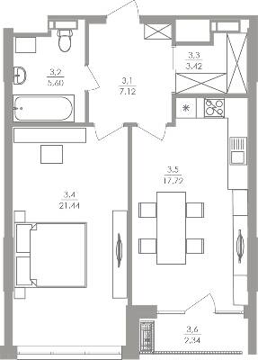 1-кімнатна 57.64 м² в ЖК Greenville на Печерську від 70 100 грн/м², Київ