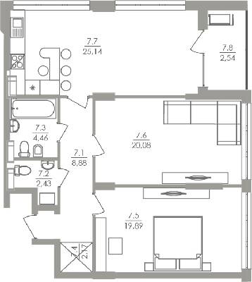 2-кімнатна 85.59 м² в ЖК Greenville на Печерську від 68 250 грн/м², Київ