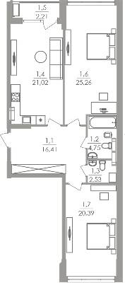 2-кімнатна 92.57 м² в ЖК Greenville на Печерську від 68 250 грн/м², Київ