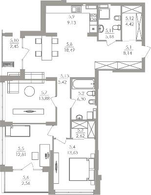 3-кімнатна 105.03 м² в ЖК Greenville на Печерську від 56 350 грн/м², Київ