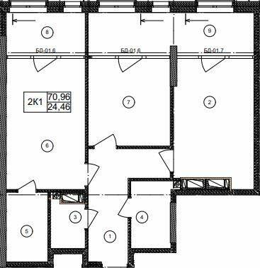 2-кімнатна 70.96 м² в ЖК Olympic Park від 28 000 грн/м², Київ