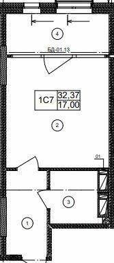 1-кімнатна 32.37 м² в ЖК Olympic Park від 29 500 грн/м², Київ