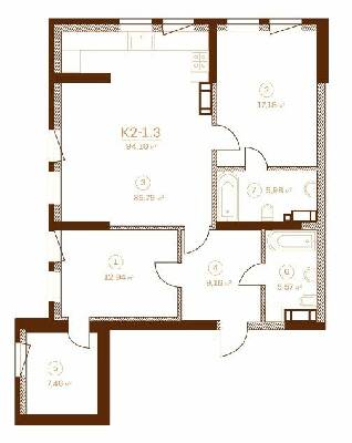 2-кімнатна 94.1 м² в ЖК Stanford від 60 900 грн/м², Київ