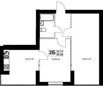 2-комнатная 54.28 м² в ЖК Павленко Холл от 25 000 грн/м², Киев