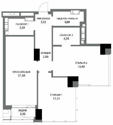 2-кімнатна 80.24 м² в БФК A136 Highlight Tower від 74 922 грн/м², Київ