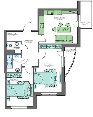 2-комнатная 72.36 м² в ЖК Home and Park Comfort House от 14 350 грн/м², г. Борисполь