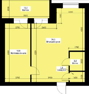 2-кімнатна 66.2 м² в ЖК Калина Таун від забудовника, смт Калинівка