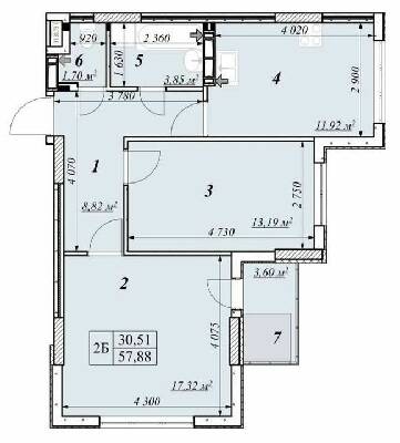 2-кімнатна 57.88 м² в ЖК Зіркова Вежа 2 від 22 800 грн/м², м. Вишгород