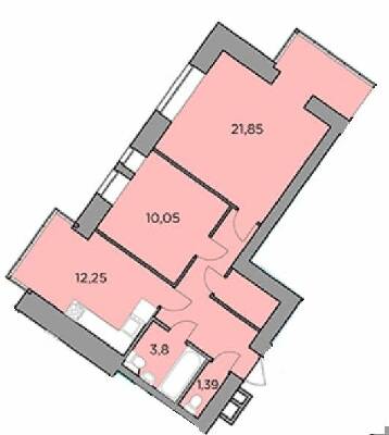 2-комнатная 59.57 м² в ЖК Родной от 22 500 грн/м², с. Гатное