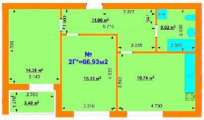 2-кімнатна 66.93 м² в ЖК Grand Comfort від 15 000 грн/м², с. Михайлівка-Рубежівка