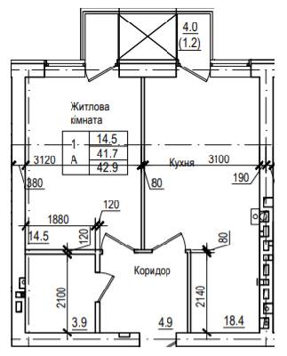 1-кімнатна 42.9 м² в ЖК Петрівське містечко від 15 000 грн/м², с. Святопетрівське