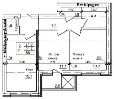 2-кімнатна 58.1 м² в ЖК Петрівське містечко від 14 850 грн/м², с. Святопетрівське
