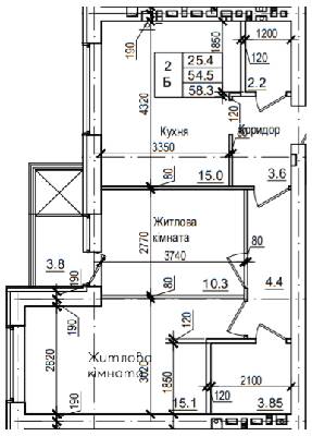 2-кімнатна 58.3 м² в ЖК Петрівське містечко від 14 850 грн/м², с. Святопетрівське