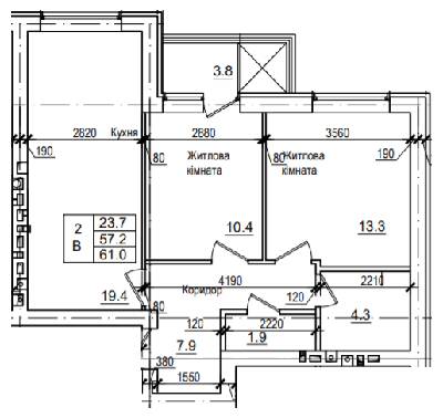 2-кімнатна 61 м² в ЖК Петрівське містечко від 14 850 грн/м², с. Святопетрівське
