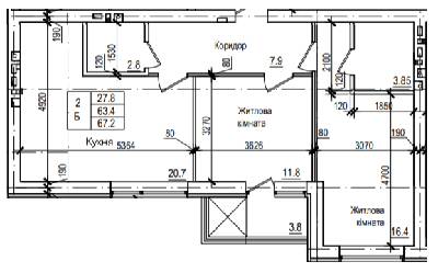 2-кімнатна 67.2 м² в ЖК Петрівське містечко від 14 850 грн/м², с. Святопетрівське