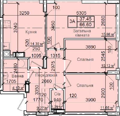3-кімнатна 66.6 м² в ЖК Петрівський квартал від 17 000 грн/м², с. Святопетрівське