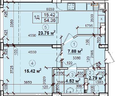 1-кімнатна 54.36 м² в ЖК Петрівський квартал від 14 500 грн/м², с. Святопетрівське