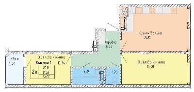 2-кімнатна 65.03 м² в ЖК Стрийська 45. Перша лінія від 23 600 грн/м², Львів