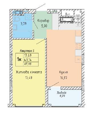 1-кімнатна 47.16 м² в ЖК Стрийська 45. Перша лінія від 25 000 грн/м², Львів