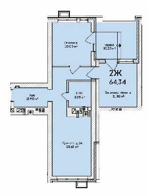 2-кімнатна 64.34 м² в ЖК Grand Country Irpin від 19 350 грн/м², м. Ірпінь