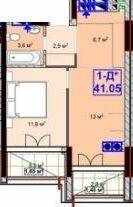1-кімнатна 41.05 м² в ЖК Sky-2 від 24 350 грн/м², м. Ірпінь