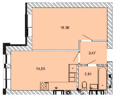 1-кімнатна 37.83 м² в ЖК Найкращий квартал від 28 000 грн/м², м. Ірпінь