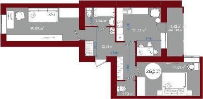 2-кімнатна 63.51 м² в ЖК Олімп від 22 400 грн/м², м. Ірпінь