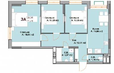3-кімнатна 71.74 м² в ЖК Vyshgorod Sky від 18 000 грн/м², м. Вишгород