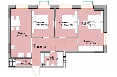 3-кімнатна 71.09 м² в ЖК Vyshgorod Sky від 18 000 грн/м², м. Вишгород