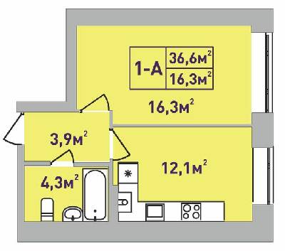 1-кімнатна 36.6 м² в ЖК Центральний-Преміум від 22 200 грн/м², м. Ірпінь