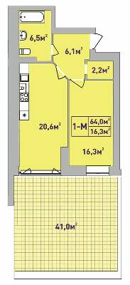1-кімнатна 64 м² в ЖК Центральний-Преміум від 30 800 грн/м², м. Ірпінь