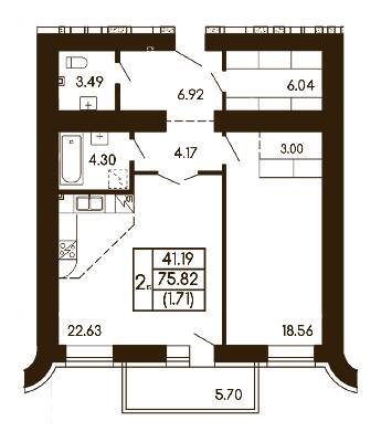 2-кімнатна 75.82 м² в ЖК Чайка від 22 000 грн/м², с. Чайки