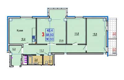 3-кімнатна 90.9 м² в ЖК Gaudi Hall від 17 500 грн/м², Харків