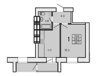 1-кімнатна 38.7 м² в ЖК ZerNova від 24 000 грн/м², Харків