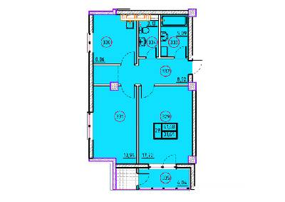 2-комнатная 61.69 м² в ЖК Дипломат от 45 400 грн/м², Харьков