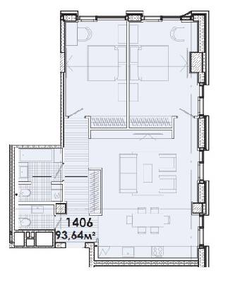 2-комнатная 93.64 м² в МФК Ermolaev Center от 47 800 грн/м², Днепр