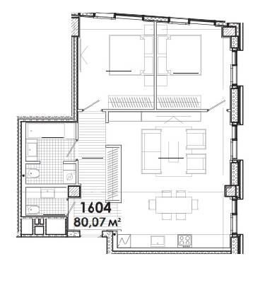 2-комнатная 80.07 м² в МФК Ermolaev Center от 52 150 грн/м², Днепр
