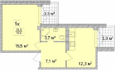 1-комнатная 45.8 м² в ЖК ТИТУЛ Дом на Пушкинской от 49 200 грн/м², Харьков