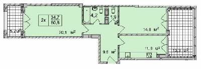 2-комнатная 80.8 м² в ЖК ТИТУЛ Дом на Пушкинской от 41 300 грн/м², Харьков