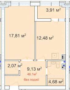 1-комнатная 50.01 м² в ЖК Comfort City Lagoon от 26 300 грн/м², Днепр