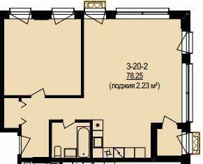 Свободная планировка 78.25 м² в ЖК DeLight Hall от 34 200 грн/м², Днепр
